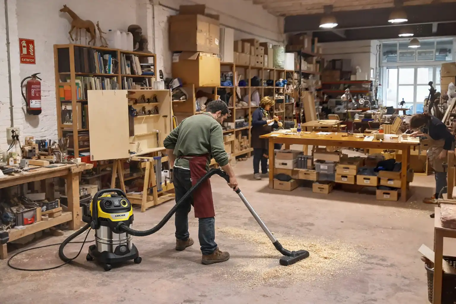 Error: uso de aspirador doméstico en taller industrial